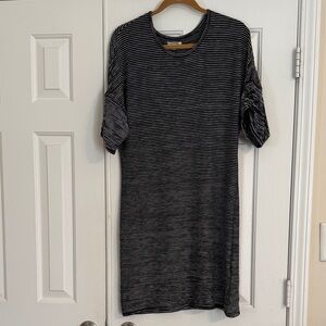 Max Studio Black and White Striped Midi Shift Dress